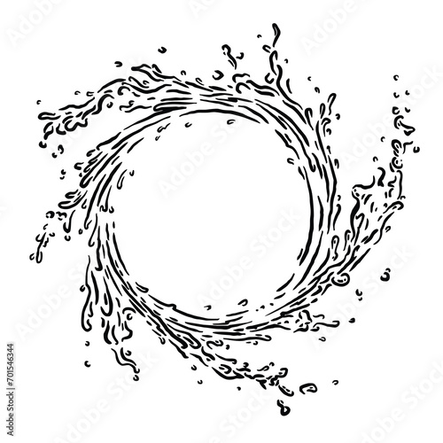vector illustration of rotating water
