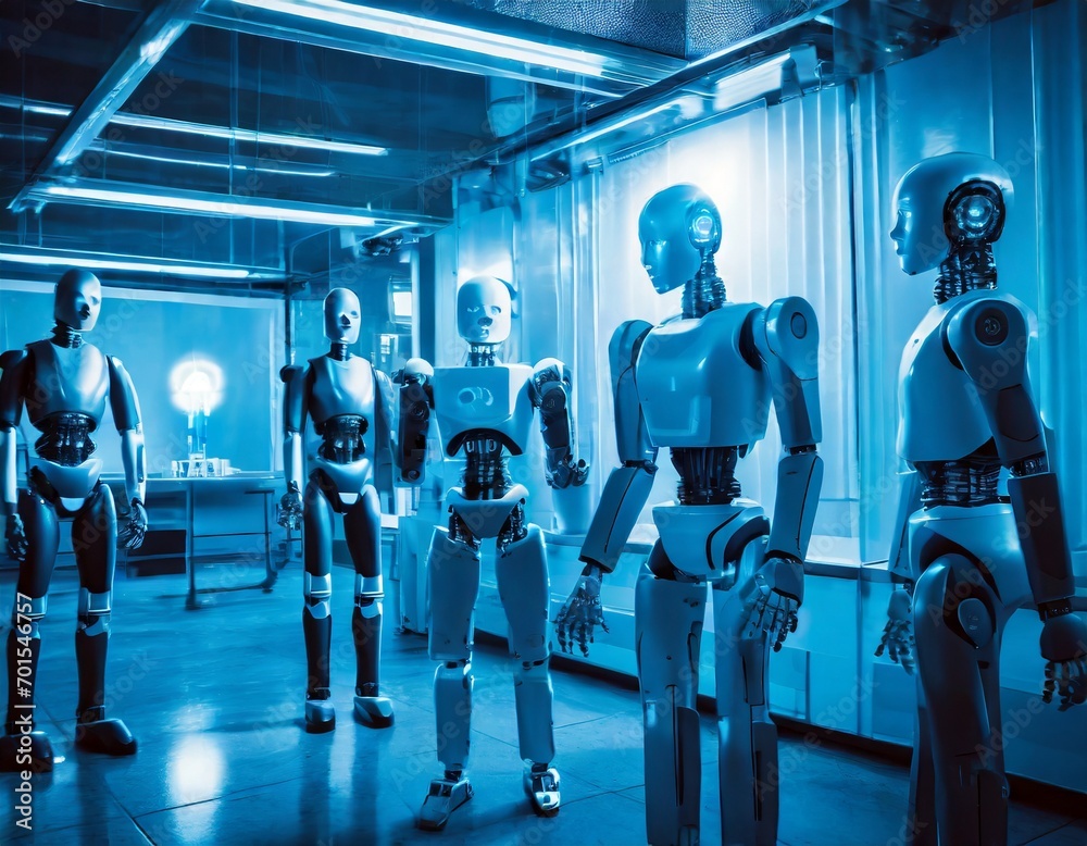 AI人型ロボット社会のイメージ