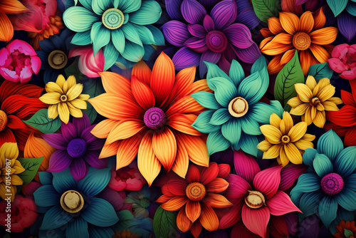 Colorful flower pattern background
