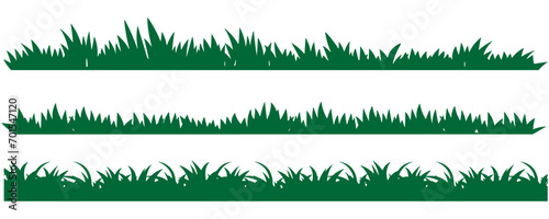Collection of green grass silhouette assets