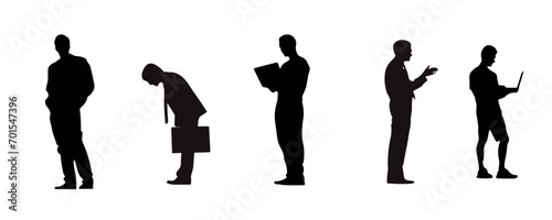 Collection of businessman silhouette assets