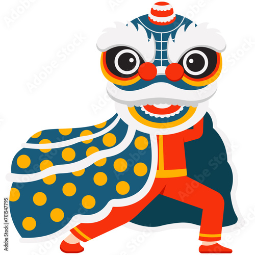 Lion Dances Character Doing Dance Illustration