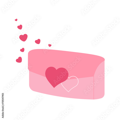 Pink Wallet With Hearts Illustration