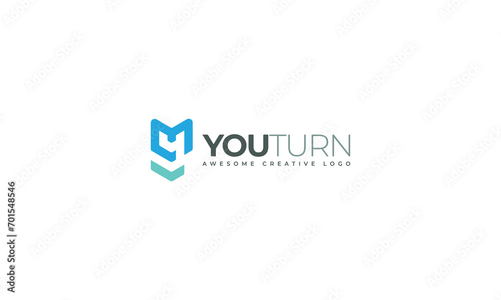 Letter Y modern blue colour simple flat logo Letter Y modern blue colour simple flat logo