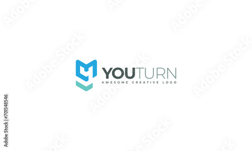 Letter Y modern blue colour simple flat logo