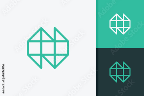 letter n construction logo design icon vector template
