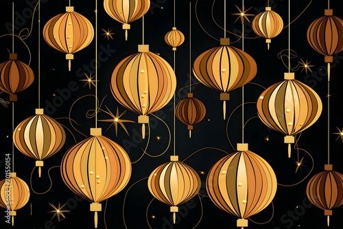Luxurious Oriental Lanterns in Bloom