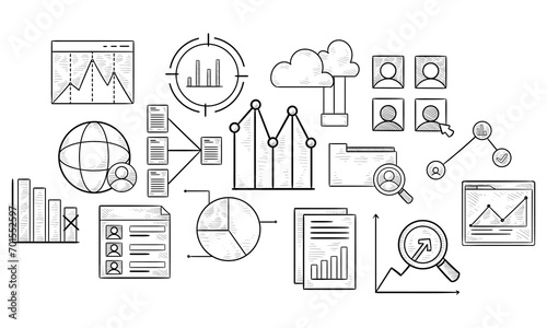 data analytics handdrawn collection