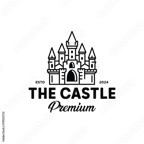 Monoline Castle Premium Logo Design