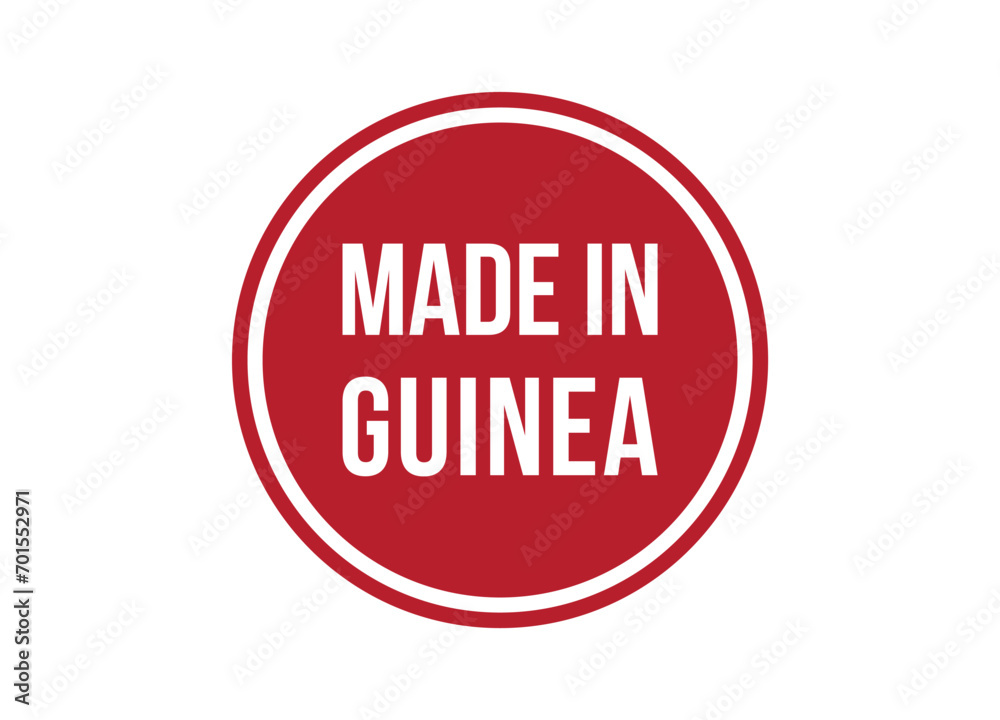Made in Guinea red vector banner illustration isolated on white background Made in Guinea red vector banner illustration isolated on white background