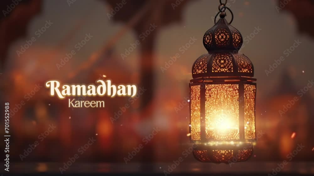 Ramadan Kareem Greeting with arabic lantern and bokeh background Ramadan Kareem Greeting with arabic lantern and bokeh background
