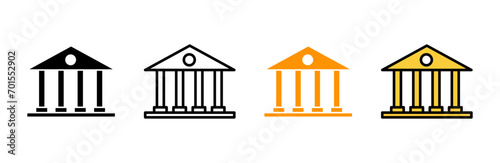 Bank icon set vector. Bank sign and symbol, museum, university