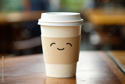 a to-go coffee to-go cup that is sleepy tired worn out  cute  stock photo  --ar 3 2 --v 5.2 Job ID  6f39b56c-2552-44fc-bed0-9acc991fc519