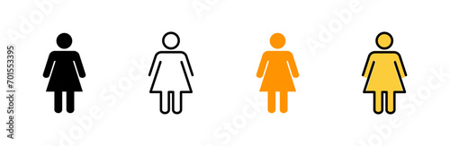 Female icon set vector. woman sign and symbol