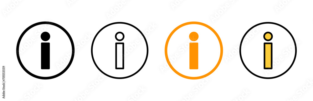 Information sign icon set vector. about us sign and symbol. question mark icon
