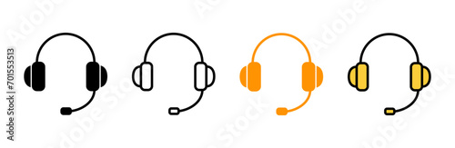 Headphone icon set vector. headphone sign and symbol