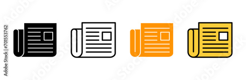 Newspaper icon set vector. news paper sign and symbolign