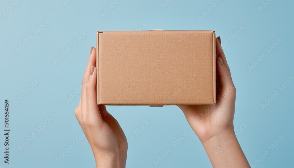 Female Hand Holding a Parcel: A Delivery Concept Female Hand Holding a Parcel: A Delivery Concept