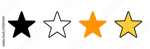 Star Icon set vector. rating sign and symbol. favourite star icon