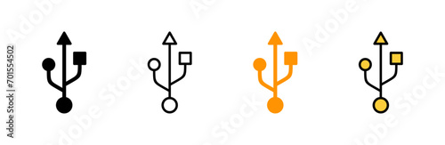 Usb icon set vector. Flash disk sign and symbol. flash drive sign.