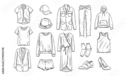 clothes handdrawn collection