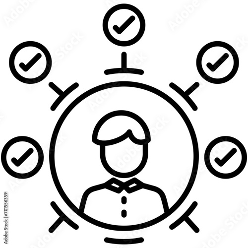 Multitasking Icon. Multi Task Workload Pictogram Graphic Illustration. Isolated Simple Line Icon For Infographic, App and Web Button.