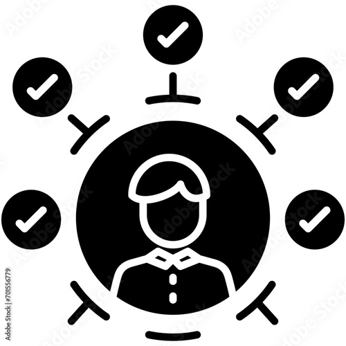 Multitasking Icon. Multi Task Workload Pictogram Graphic Illustration. Isolated Simple Solid Icon For Infographic, App and Web Button.