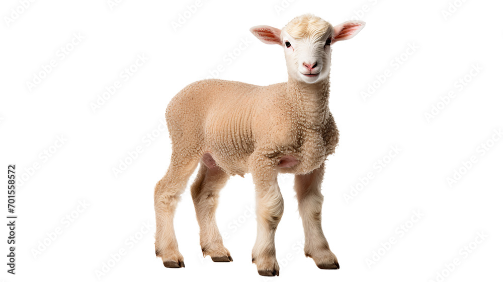 A precious mammal stands proudly against the stark black background, showcasing its snout and embodying the essence of innocent livestock - a darling baby sheep A precious mammal stands proudly against the stark black background, showcasing its snout and embodying the essence of innocent livestock - a darling baby sheep