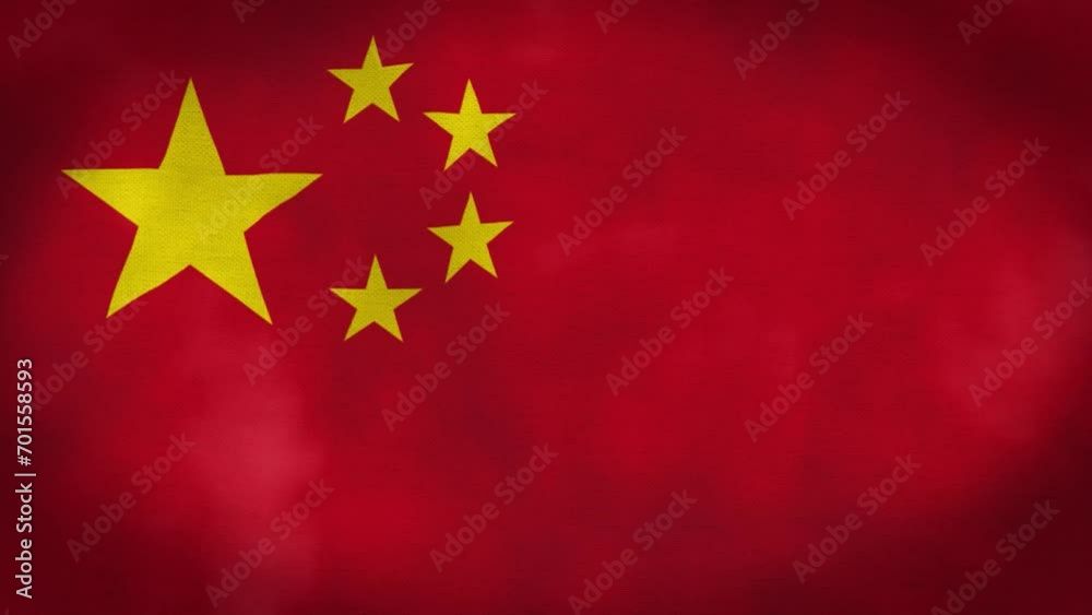 China’s  flag is waving 3D animation. China flag waving in the wind. National flag of China. flag seamless loop animation.