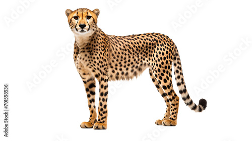 Gracefully poised against a dark canvas, the majestic cheetah embodies the untamed beauty of the wild as a powerful and agile terrestrial predator
