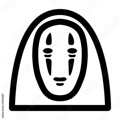 Hollow mask icon. Suitable use for Halloween decoration, horror poster, scary infographic and more