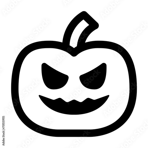 Scary pumpkin icon. Suitable use for Halloween decoration, horror poster, scary infographic and more