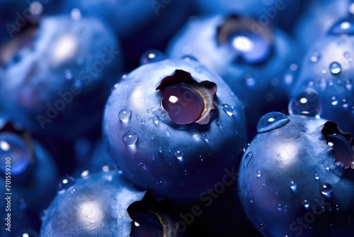 Blueberry Bliss: Macro shot of blueberries.