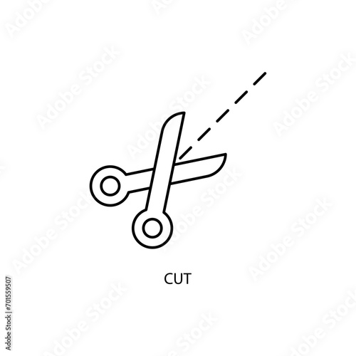 cut concept line icon. Simple element illustration. cut concept outline symbol design.