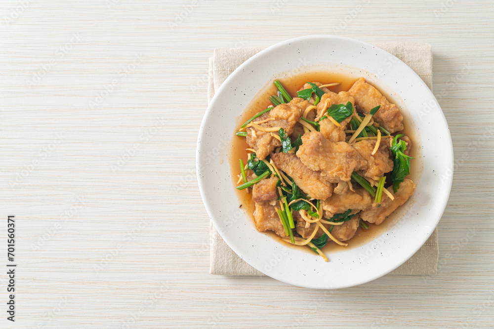 Stir Fried Fish with Chinese Celery Stir Fried Fish with Chinese Celery