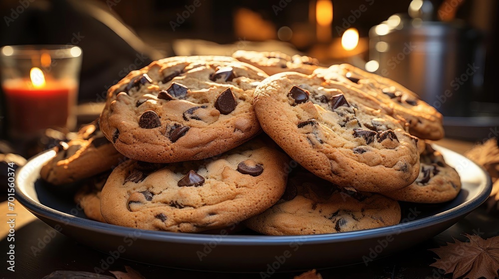 a pile of crunchy and sweet chocolate cake with a sprinkling of chocolate chips on top on a plate a pile of crunchy and sweet chocolate cake with a sprinkling of chocolate chips on top on a plate
