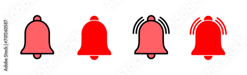 Bell Icon set illustration. Notification sign and symbol for web site design