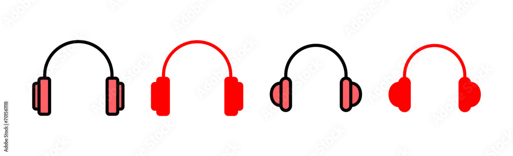 Headphone icon set illustration. Headphone sign and symbol Headphone icon set illustration. Headphone sign and symbol