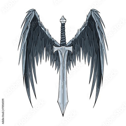 Sword Blade with angels Wings