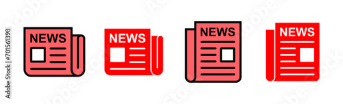 Newspaper icon set illustration. news paper sign and symbolign