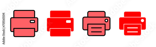 Print icon set illustration. printer sign and symbol
