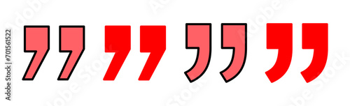 Quote icon set illustration. Quotation mark sign and symbol