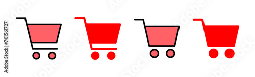 Shopping icon set illustration. Shopping cart sign and symbol. Trolley icon