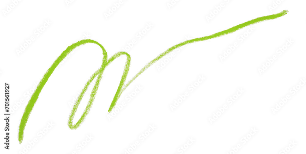 green pencil strokes isolated on transparent background - obrazy, fototapety, plakaty 