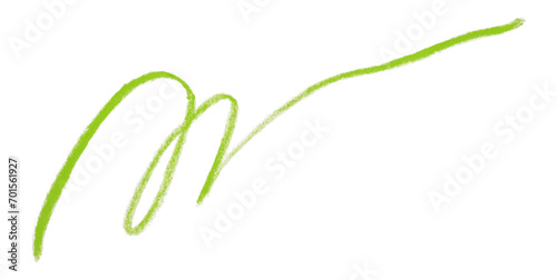 green pencil strokes isolated on transparent background photo
