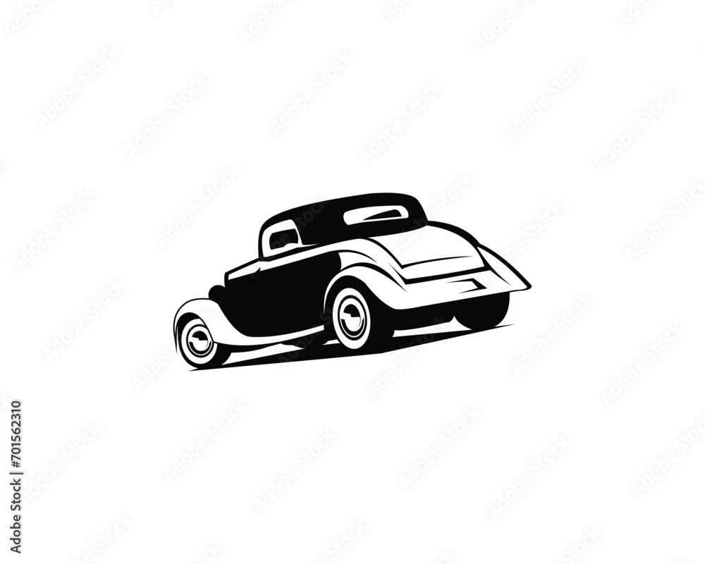 1932 ford coupe car silhouette logo concept emblem isolated