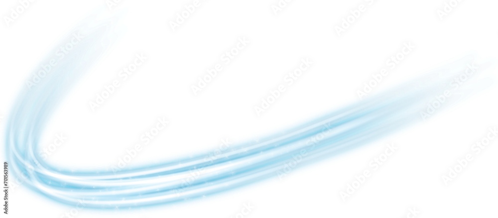 blue speed light effect with transparent background