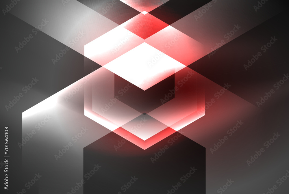 Arrow hexagon neon light glowing shapes background. Vector illustration For Wallpaper, Banner, Background, Card, Book Illustration, landing page