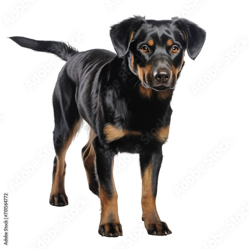 Beauceron dog, on transparent background.