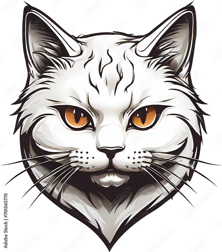 Obraz premium cat illustration, design for logo, t-shirt, sticker. ai generative images